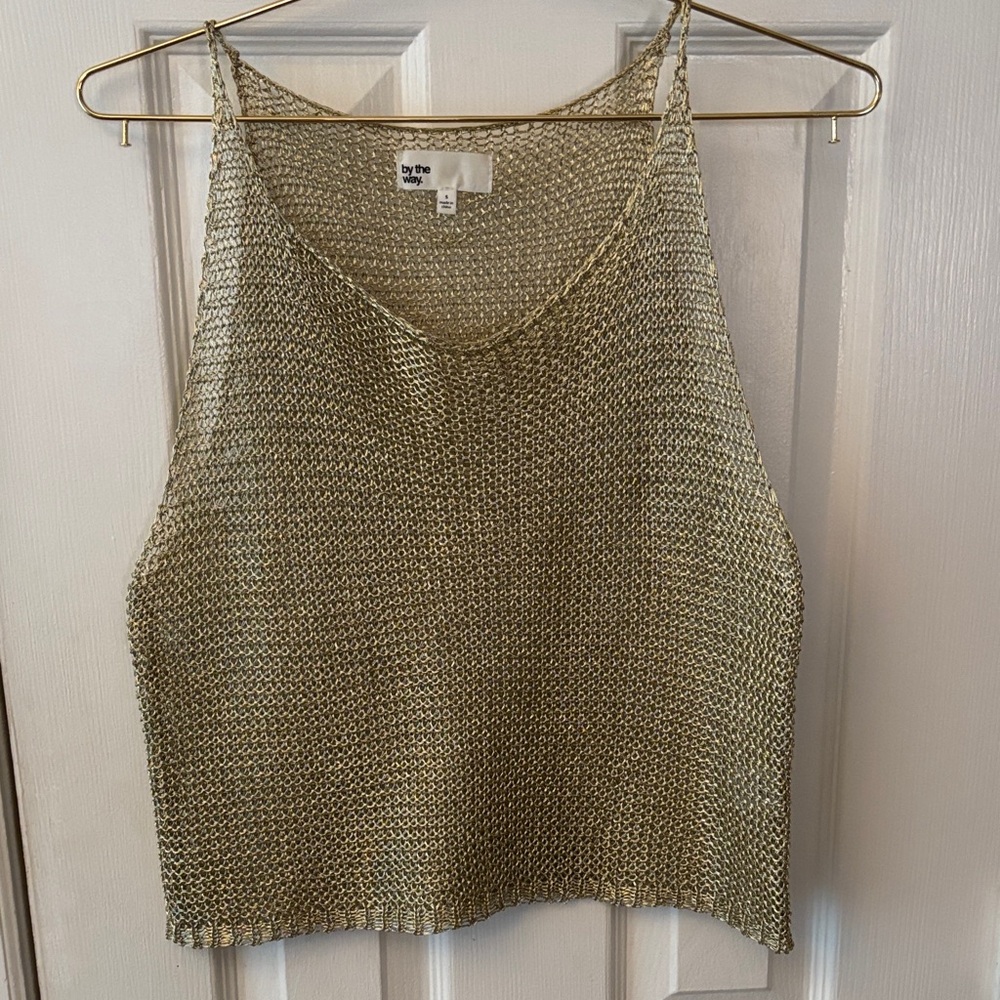 Revolve Metallic Gold Tank Top